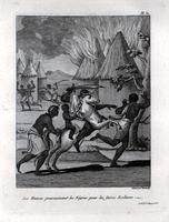 Les Maures poursuivant les Nègres pour les faires Esclaves [graphic] / G. Brd fme Charost D. xit ; Gravé par Demonchy.