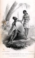 A Zoolu warrior & his daughter [graphic] / Drawn on stone by W. Bagg ; Printed by Graf & Soret.