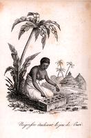 Negresse etudiant le jeu de Ouri [graphic].