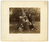 Group in meadow at Allaire, N.J. 1884. [Father, Mother, Bessie, Sam, Anne & Mary Emlen] [graphic].