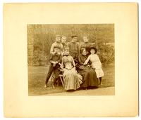 Group in our garden. Germantown, 5/5 '87. [Group in our Garden. Cos. Lill, Bella, & Edith & Morris Wistar. Cos Lizzie & John & Anchen Morris & Bess] [graphic].