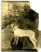 One of Anne Emlen's dogs [with a woman, possibly Anne Emlen] [graphic].