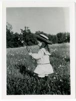 Marriott C. Morris Jr. picking daisies, Pelham [graphic].