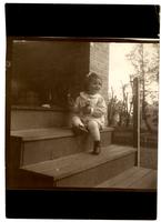 Elliston P. Morris Jr. on back kitchen steps, 6706 Cresheim Rd, Pelham [graphic].