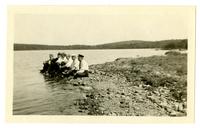 [Group at edge of Ponkapoag Pond] [graphic].