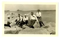 [Group at Scituate on rocks] [graphic].