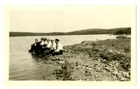 [Group at the edge of Ponkapoag Pond] [graphic].