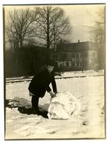 [Marriott Canby Morris Jr. rolling a large snowball] [graphic].