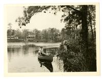 [Canoe on river and man on bank, Browns Mills NJ with Photographic Society] [graphic].
