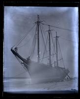 [Schooner Chas. C. Dame], vessel, bow on. From N. [Mantoloking, NJ] [graphic].