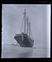 [Schooner Chas. C Dame, ashore North of Mantoloking, NJ], vessel from Water's edge. Stern view from S. [graphic].