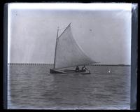 Sail-boat near carriage bridge, [Mana]squan R[iver], [NJ] [graphic].