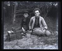 Charley Rhoads & Sam melting bullets at Sea Girt, [NJ] [graphic].