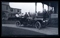 [Group in automobile, Sea Girt. Marrott C. Morris in front seat, Marriott Jr. kneeling in back seat, Elliston Perot and Elliston Jr. on porch] [graphic].