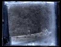 Boat on creek below mill. Aubrey Howell, Phoebe Howell, & Bessie in boat. [Sea Girt, NJ] [graphic].