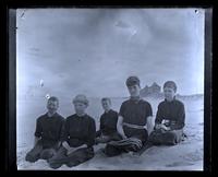 Bathing group No. 2. Sallie H. L. [possibly Letchworth], M. N. [possibly Maud Noble], B[ess] C. M[orris], S[am] B. M[orris] & M[arriott]. [Sea Girt, NJ] [graphic].