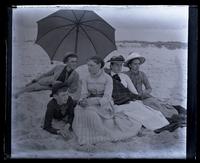 Group on beach, Anna, Carrie & Chas. Rhoads, Bessie & Sam. [Sea Girt, NJ] [graphic].