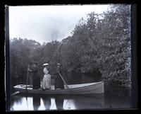 Our boat [Thalatta] on creek below mill. Looking up [graphic].