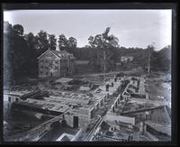 Looking down on new building in progress of erection fr[om] Boy's chamber window, [Westtown] [graphic].