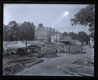 Looking S. fr[om] 2nd story of moved building at new Westtown building [graphic].