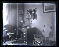 [My room (No. 20 Barclay Hall, Haverford College) from closet showing desk & book-shelves] [graphic].