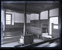 Interior of [Manasquan] meeting-house, N.W. cor[ner] from wood-closet, [Manasquan, NJ] [graphic].