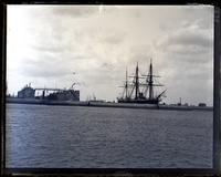 Dry Dock & Flag ship Northampton from S. of camber, taken from "Dispatch," [Bermuda] [graphic].