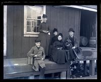 Group of our party at St. Peters Sta[tion, PA]. Geo[rge], Mary & Will Vaux & Anne Sharpless & Lena Goodwin [graphic].