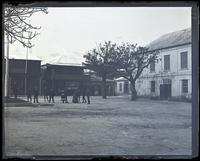 Square in St. Georges, some of party in foreground, [Bermuda] [graphic].