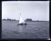 Thalatta sailing on Wreck Pond. Mother, Cos. Jos[eph], Warner & T[heodore] W[illiam] R[ichards] in boat. [Sea Girt, NJ] [graphic].