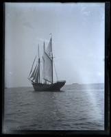 3 masted schooner in N.Y. Bay, stern view [graphic].