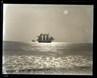 3 masted schooner "Vanname & King" from beach, [Sea Girt, NJ] [graphic].