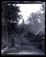 [Dirt path in woods with Elliston Perot Morris and possibly Samuel Buckley Morris] [graphic].