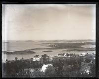 View from Gibbs Hill toward Spanish point of Great Sound & islands. Spectacle Is[land] in foregr[oun]d. [Bermuda] [graphic].