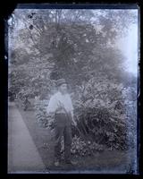 Hamilton Balentyne in our garden, raking beds, [Deshler-Morris House, 5442 Germantown Avenue] [graphic].