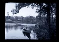 [Canoe on river and man on bank], Browns Mills, [NJ] with Photo[graphic] Society [graphic].