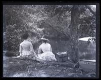 Alice & Bessie sketching below overflow, (Backs), [Sea Girt, NJ] [graphic].