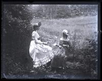 Bella & Edith Wistar at spring near overflow, [Sea Girt, NJ] [graphic].