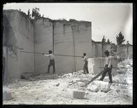 Quarries near Pitt's Bay. Men with tools. [Bermuda] [graphic].