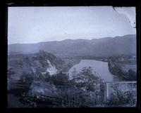 View of James River & mountains from road above S[henandoah] V[alley] R[ail]r[oad] bridge at Nat[ural] Bridge Station, [VA]. Looking S. [graphic].