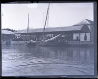 Wharf & shed, St. Georges from water, [Bermuda] [graphic].