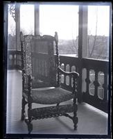 Old Marriott chair made by Isaac Marriott in 1680. [In back porch at Wilmington, DE] [graphic].