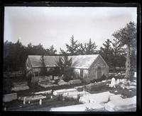 Old Devonshire Church from graveyard. With Bradley, Mr. French & Mr. Edson. [Bermuda] [graphic].