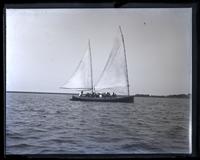 Sharpie Virginia [sailboat] on [Mana]squan River, [Manasquan, NJ] [graphic].