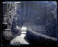 Don on back porch at Olney with H[annah] P[erot] M[orris] [graphic].