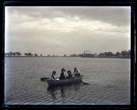 Boat on Lake Lily, Cape May Point, [NJ]. Gertie Hamilton & several other little girls on boat [graphic].
