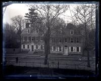 Our [Deshler-Morris] house & Schaeffer's from scaffolding of new Market Square church on a leval with Snellenberger's caves, [Germantown] [graphic].