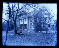 John Bartram's house from E. corner. The two Minnies [Minnie Tyson Shoemaker and Minnie Kimber] in foreground, [Philadelphia] [graphic].