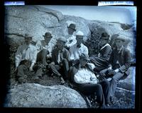 Group on top of Robinson Mt. Rob Mickle, Dr. Evans, &c. [Mount Desert Island, ME] [graphic].