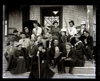 Our Mt. Desert Party on steps of hotel. Summit of Green Mt. [Mount Desert Island, ME] [graphic].
